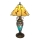 Brilagi - Tiffany vitrāžas galda lampa FOLIA 1xE27/60W/230V + 1xE14/40W