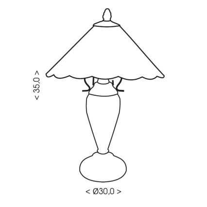 Brilagi - Tiffany vitrāžas galda lampa FOLIA 1xE27/60W/230V + 1xE14/40W