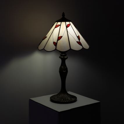 Brilagi - Tiffany vitrāžas galda lampa FOLIA 1xE27/60W/230V