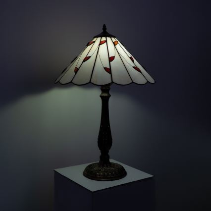 Brilagi - Tiffany vitrāžas galda lampa FOLIA 2xE27/60W/230V