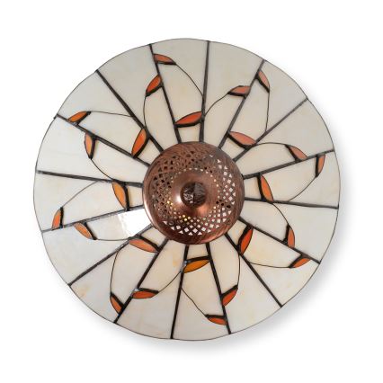 Brilagi - Tiffany vitrāžas galda lampa FOLIA 2xE27/60W/230V