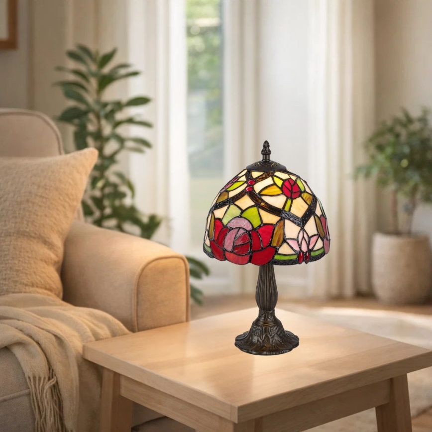 Brilagi - Tiffany vitrāžas galda lampa GARLAN 1xE14/40W/230V