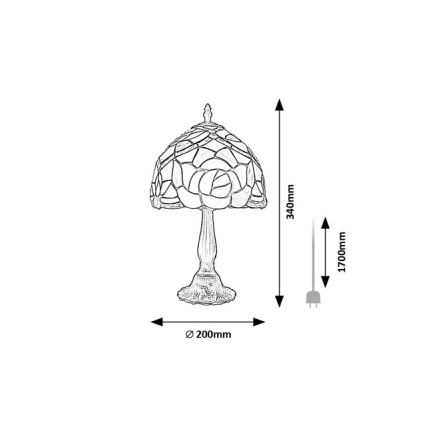 Brilagi - Tiffany vitrāžas galda lampa GARLAN 1xE14/40W/230V