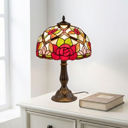Brilagi - Tiffany vitrāžas galda lampa GARLAN 1xE27/40W/230V