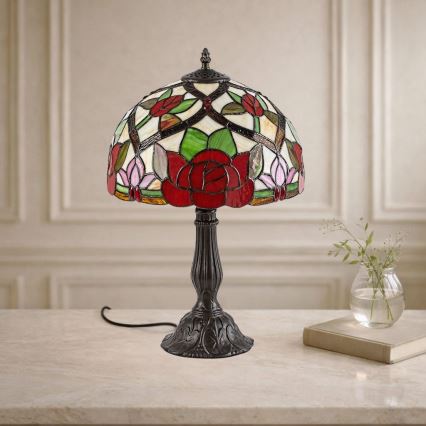 Brilagi - Tiffany vitrāžas galda lampa GARLAN 1xE27/40W/230V