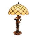 BRILAGI - Tiffany vitrāžas galda lampa IVORY SMOOTH 1xE27/60W/230V