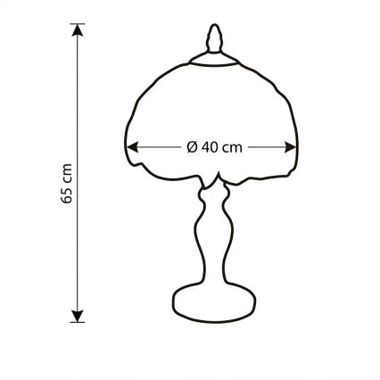 BRILAGI - Tiffany vitrāžas galda lampa IVORY SMOOTH 1xE27/60W/230V
