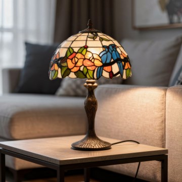 Brilagi - Tiffany vitrāžas galda lampa JUNGLE 1xE27/60W/230V