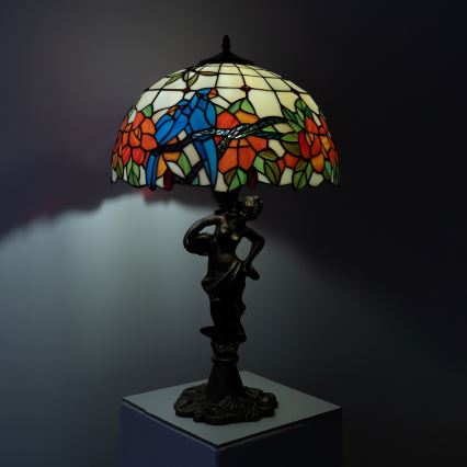 Brilagi - Tiffany vitrāžas galda lampa JUNGLE 1xE27/60W/230V