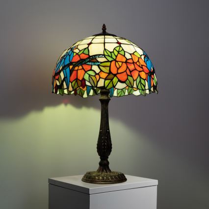Brilagi - Tiffany vitrāžas galda lampa JUNGLE 2xE27/60W/230V