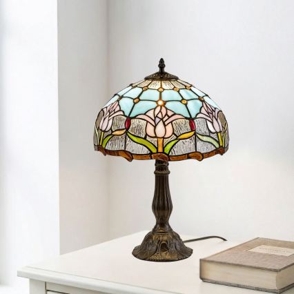 Brilagi - Tiffany vitrāžas galda lampa LORAS 1xE27/40W/230V