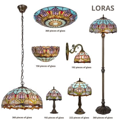 Brilagi - Tiffany vitrāžas galda lampa LORAS 1xE27/40W/230V