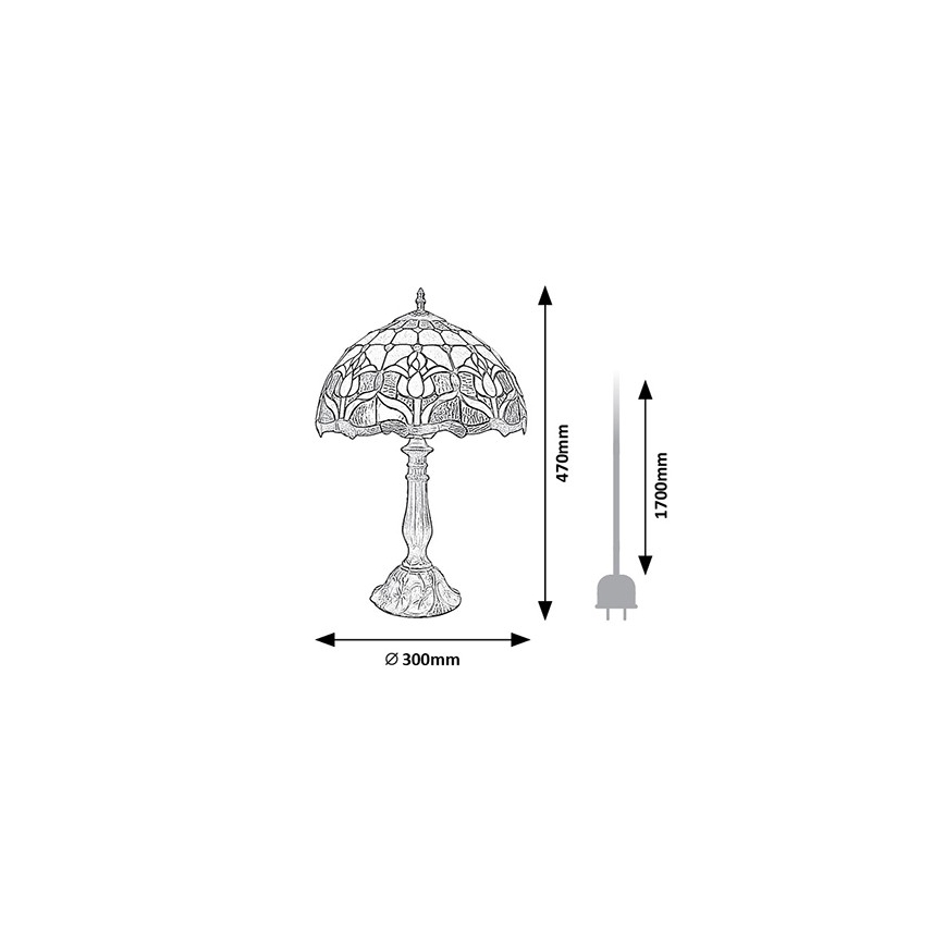Brilagi - Tiffany vitrāžas galda lampa LORAS 1xE27/40W/230V