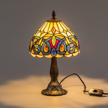 Brilagi - Tiffany vitrāžas galda lampa LUISA 1xE14/40W/230V