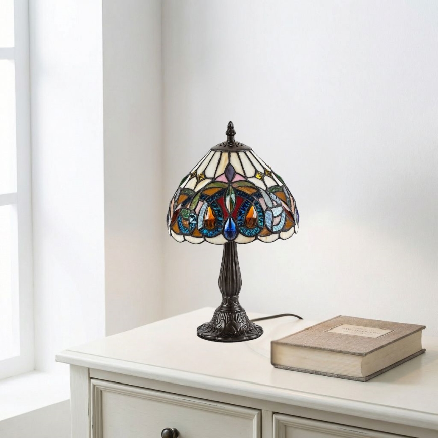 Brilagi - Tiffany vitrāžas galda lampa LUISA 1xE14/40W/230V