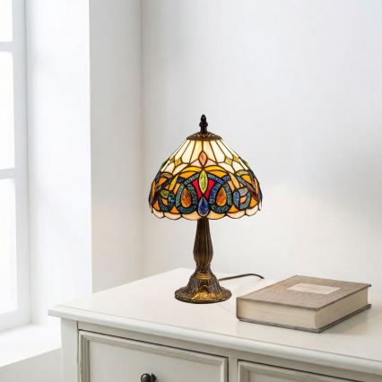 Brilagi - Tiffany vitrāžas galda lampa LUISA 1xE14/40W/230V