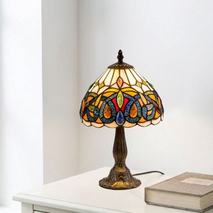 Brilagi - Tiffany vitrāžas galda lampa LUISA 1xE14/40W/230V