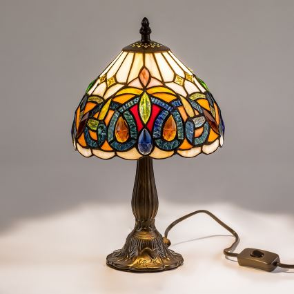 Brilagi - Tiffany vitrāžas galda lampa LUISA 1xE14/40W/230V