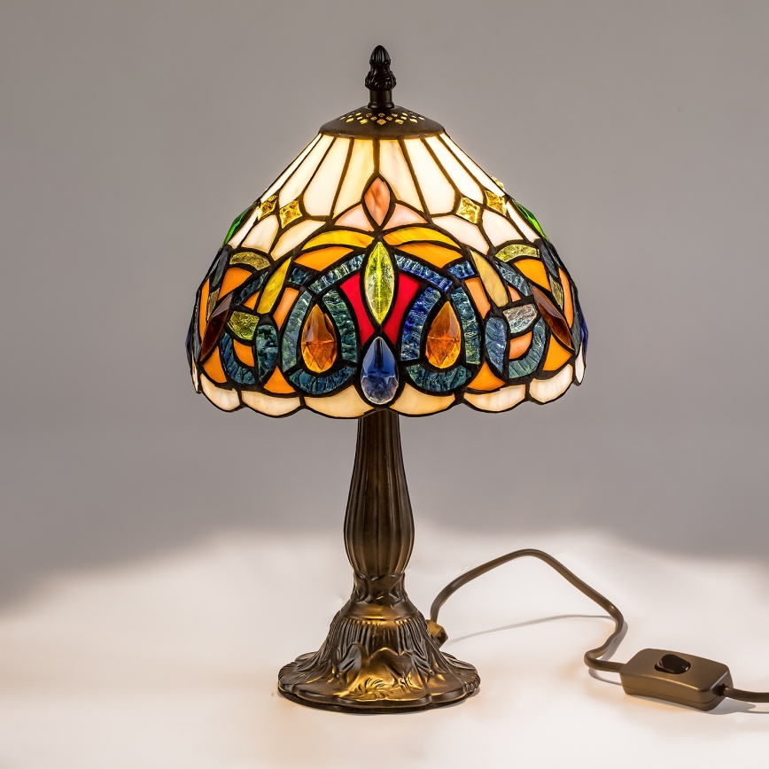Brilagi - Tiffany vitrāžas galda lampa LUISA 1xE14/40W/230V