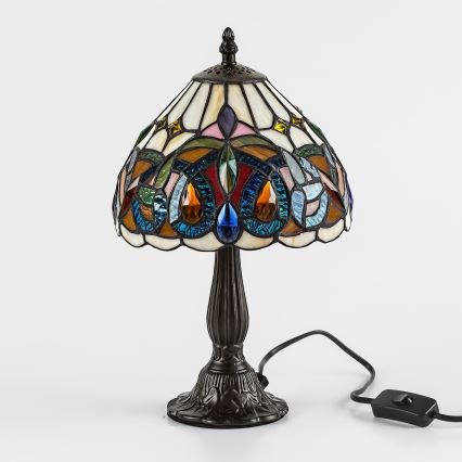 Brilagi - Tiffany vitrāžas galda lampa LUISA 1xE14/40W/230V