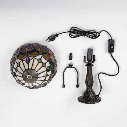 Brilagi - Tiffany vitrāžas galda lampa LUISA 1xE14/40W/230V