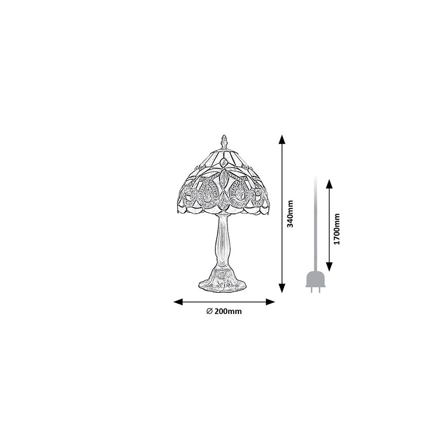 Brilagi - Tiffany vitrāžas galda lampa LUISA 1xE14/40W/230V
