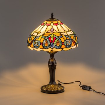 Brilagi - Tiffany vitrāžas galda lampa LUISA 1xE27/40W/230V