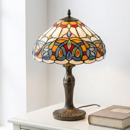 Brilagi - Tiffany vitrāžas galda lampa LUISA 1xE27/40W/230V