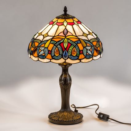 Brilagi - Tiffany vitrāžas galda lampa LUISA 1xE27/40W/230V