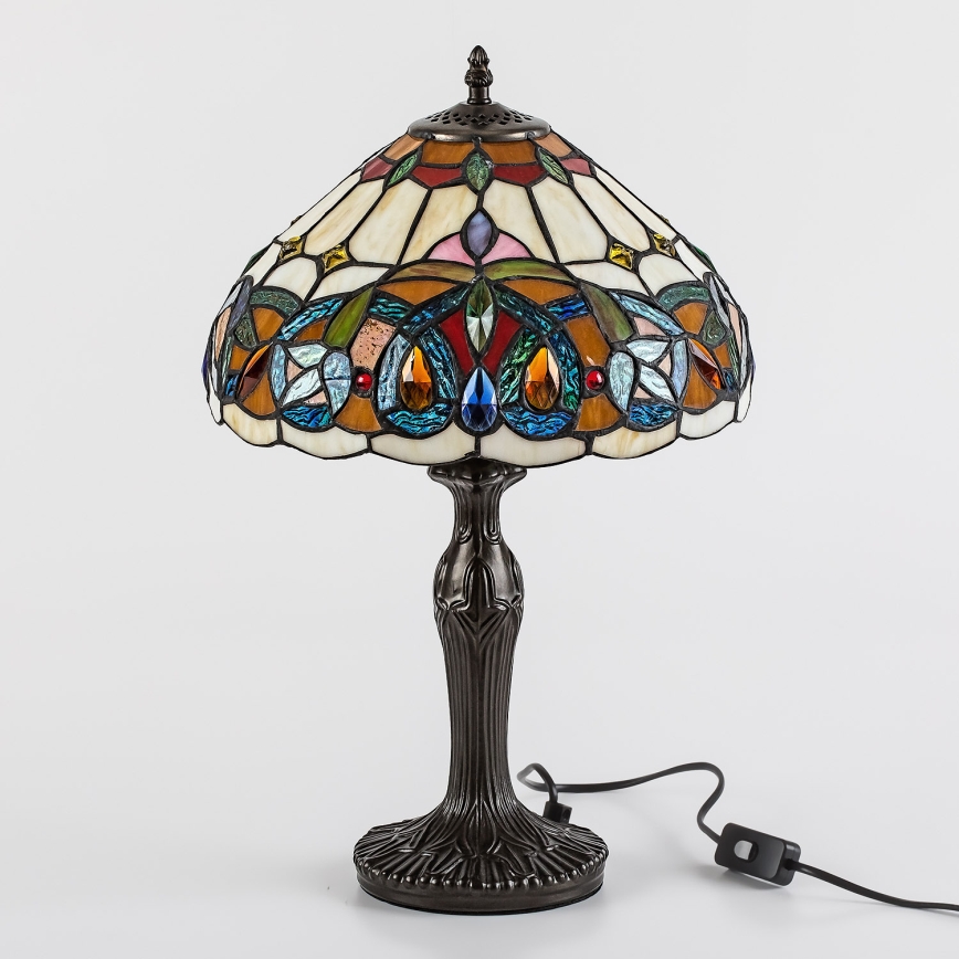 Brilagi - Tiffany vitrāžas galda lampa LUISA 1xE27/40W/230V