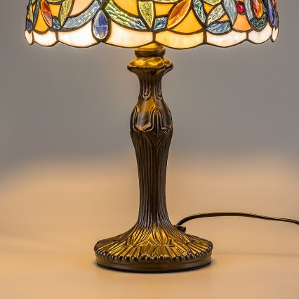Brilagi - Tiffany vitrāžas galda lampa LUISA 1xE27/40W/230V