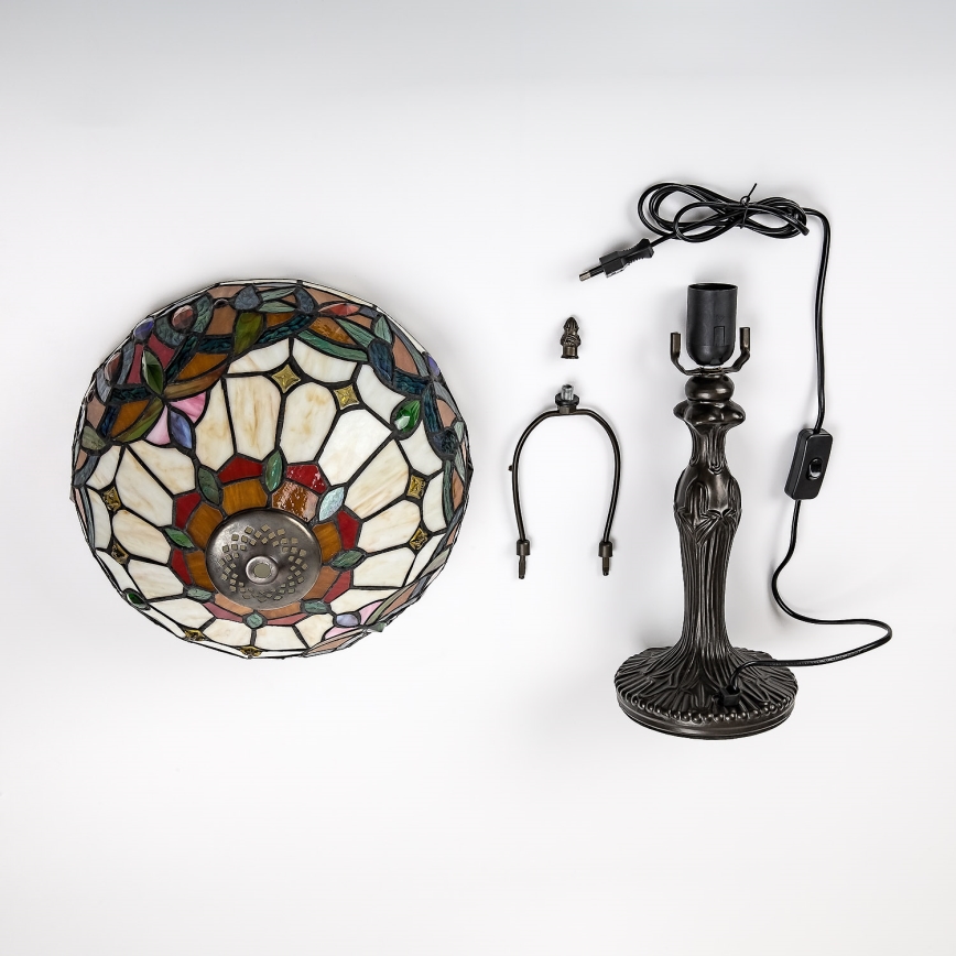 Brilagi - Tiffany vitrāžas galda lampa LUISA 1xE27/40W/230V