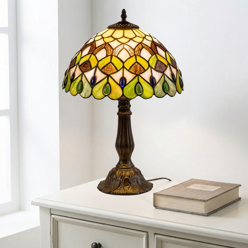 Brilagi - Tiffany vitrāžas galda lampa MARGARET 1xE27/40W/230V