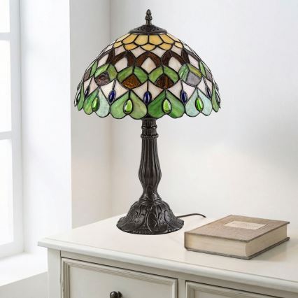 Brilagi - Tiffany vitrāžas galda lampa MARGARET 1xE27/40W/230V