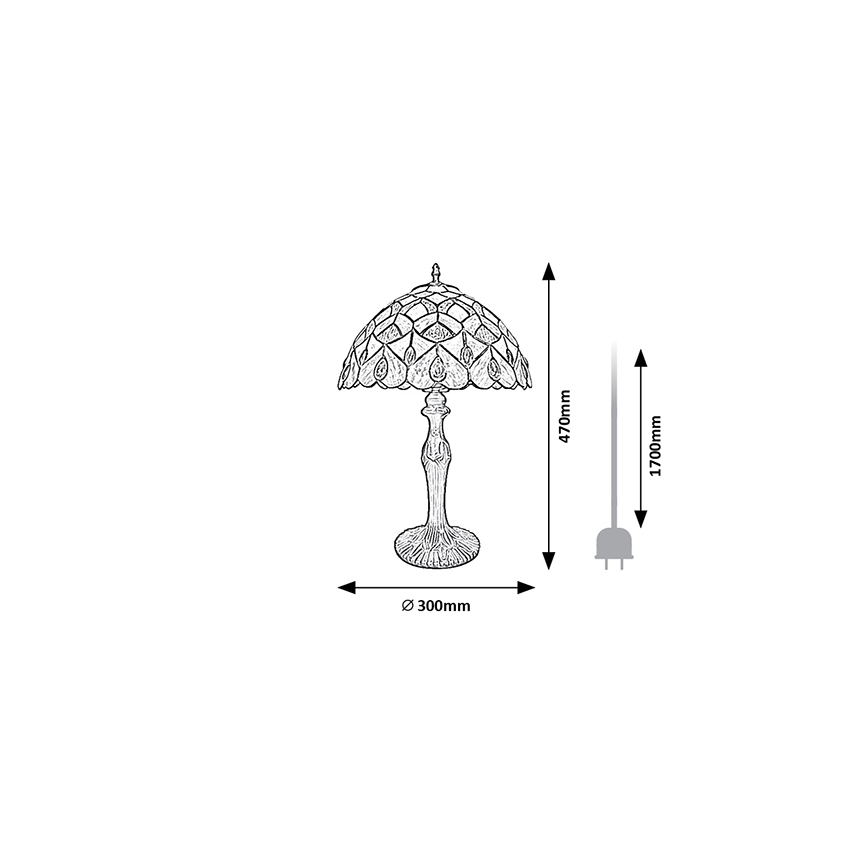 Brilagi - Tiffany vitrāžas galda lampa MARGARET 1xE27/40W/230V