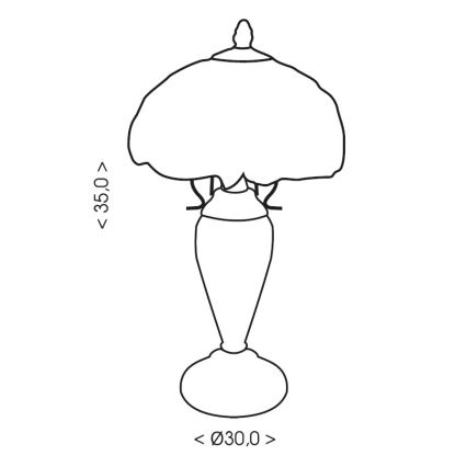 Brilagi - Tiffany vitrāžas galda lampa MIRABELLA 1xE27/60W/230V + 1xE14/40W