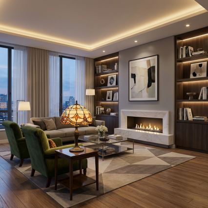 Brilagi - Tiffany vitrāžas galda lampa MIRABELLA 1xE27/60W/230V