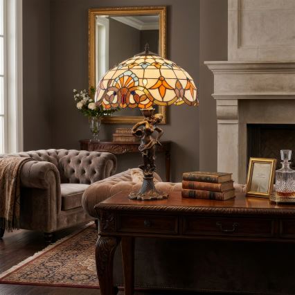 Brilagi - Tiffany vitrāžas galda lampa MIRABELLA 1xE27/60W/230V
