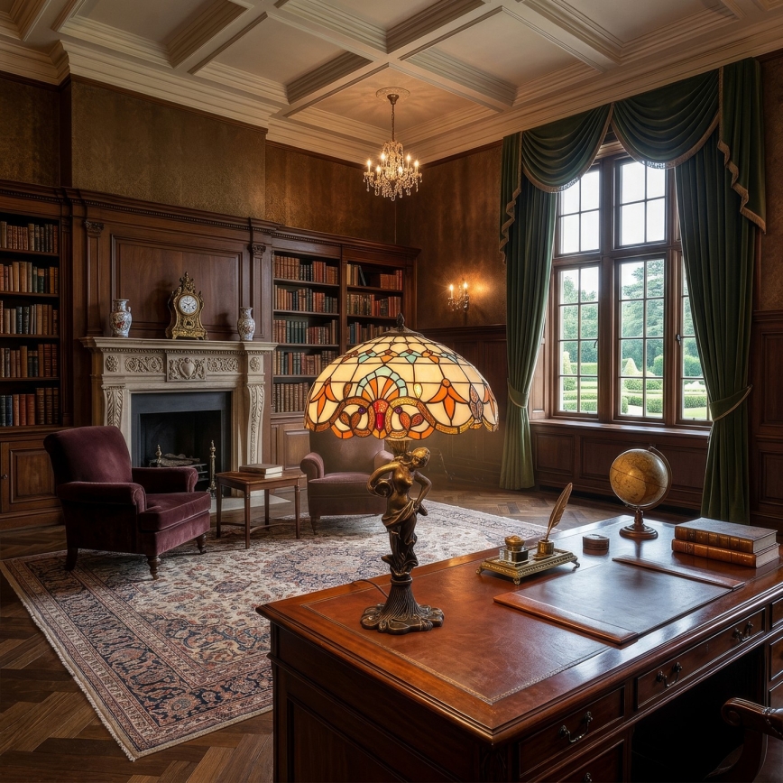 Brilagi - Tiffany vitrāžas galda lampa MIRABELLA 1xE27/60W/230V