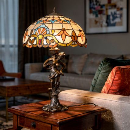 Brilagi - Tiffany vitrāžas galda lampa MIRABELLA 1xE27/60W/230V