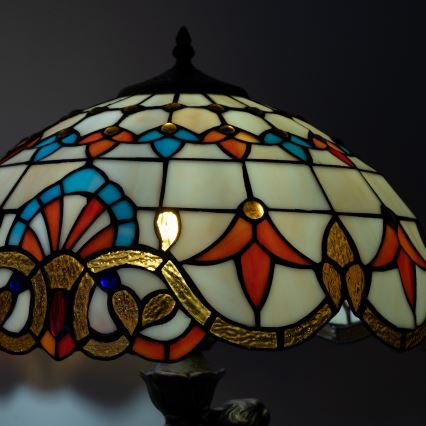 Brilagi - Tiffany vitrāžas galda lampa MIRABELLA 1xE27/60W/230V