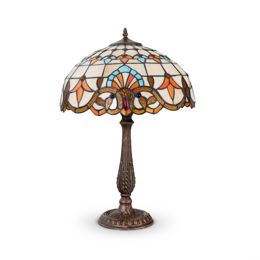 Brilagi - Tiffany vitrāžas galda lampa MIRABELLA 2xE27/60W/230V