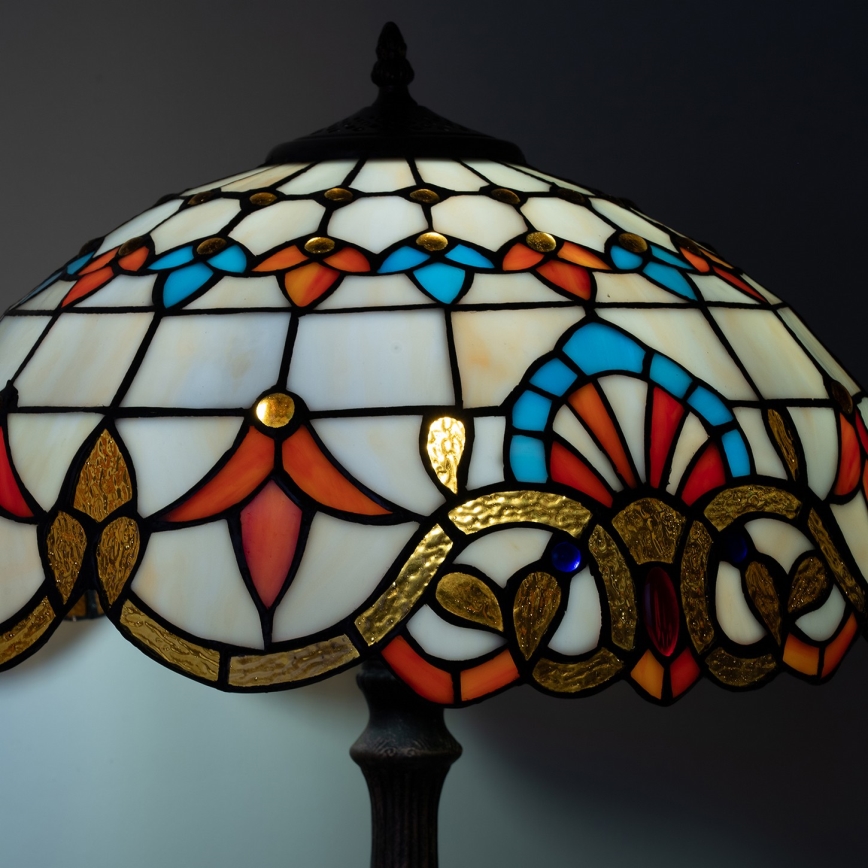 Brilagi - Tiffany vitrāžas galda lampa MIRABELLA 2xE27/60W/230V