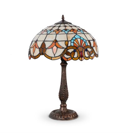 Brilagi - Tiffany vitrāžas galda lampa MIRABELLA 2xE27/60W/230V