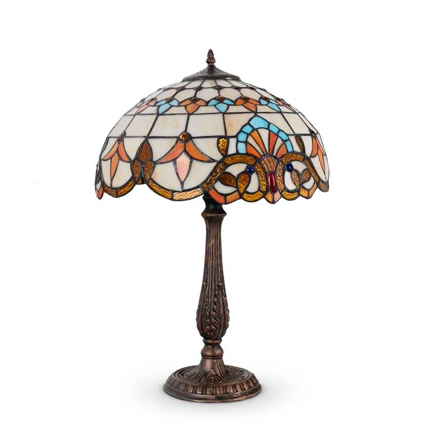 Brilagi - Tiffany vitrāžas galda lampa MIRABELLA 2xE27/60W/230V