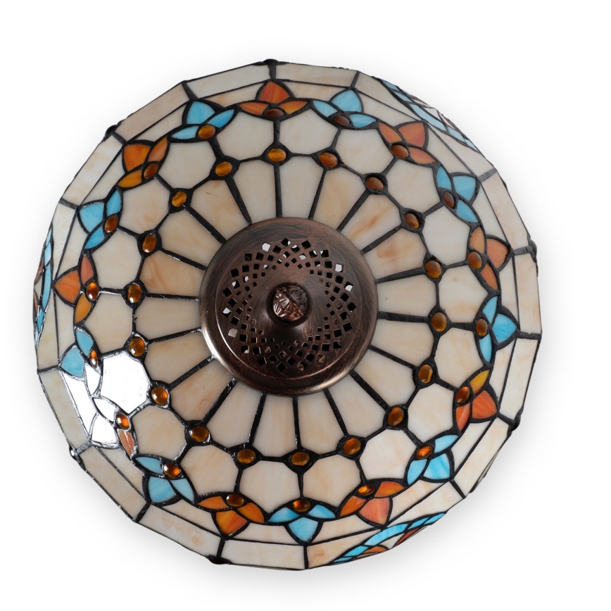 Brilagi - Tiffany vitrāžas galda lampa MIRABELLA 2xE27/60W/230V
