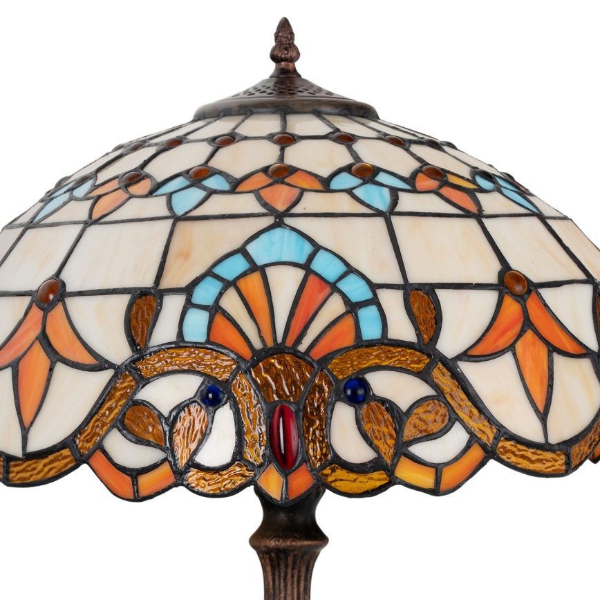 Brilagi - Tiffany vitrāžas galda lampa MIRABELLA 2xE27/60W/230V