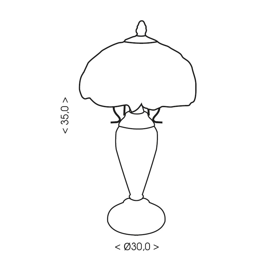 Brilagi - Tiffany vitrāžas galda lampa SIENNA 1xE27/60W/230V + 1xE14/40W