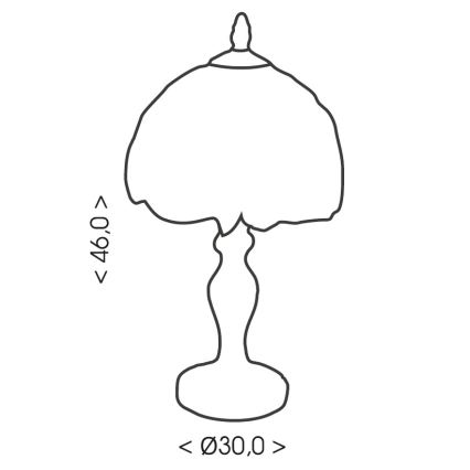 Brilagi - Tiffany vitrāžas galda lampa SIENNA 1xE27/60W/230V