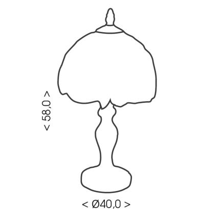 Brilagi - Tiffany vitrāžas galda lampa SIENNA 2xE27/60W/230V